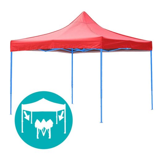 Pawilon ogrodowy, składany, kilka rodzaji-2,9x2,9 metrowy-czerwony-pawilon+ściana boczna+torba transportowa