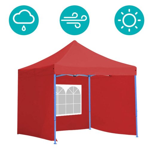 Pawilon ogrodowy, składany, kilka rodzaji-2,9x2,9 metrowy-czerwony-pawilon+ściana boczna+torba transportowa