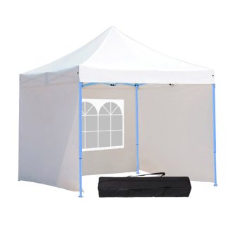   Pawilon ogrodowy, składany, kilka rodzaji-2,9x2,9 metrowy-biały-pawilon+ściana boczna+torba transportowa