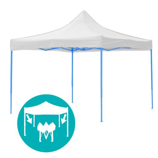 Pawilon ogrodowy, składany, kilka rodzaji-2,9x2,9 metrowy-biały-pawilon+ściana boczna+torba transportowa