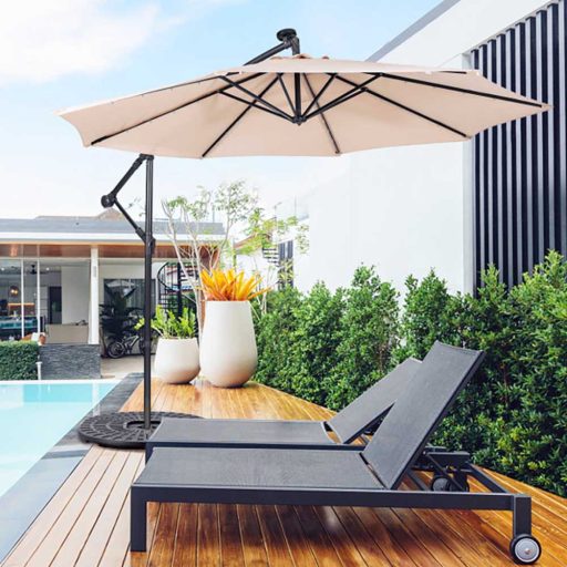 Parasolka wisząca 2,7 m, Kremowa