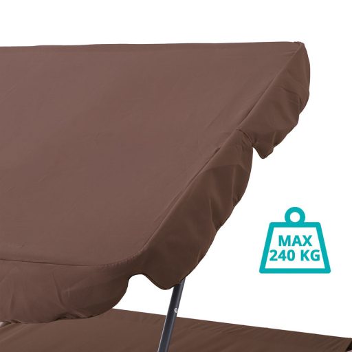 Leżanka ogrodowa z daszkiem, 2 osobowa-ciemnobrązowa