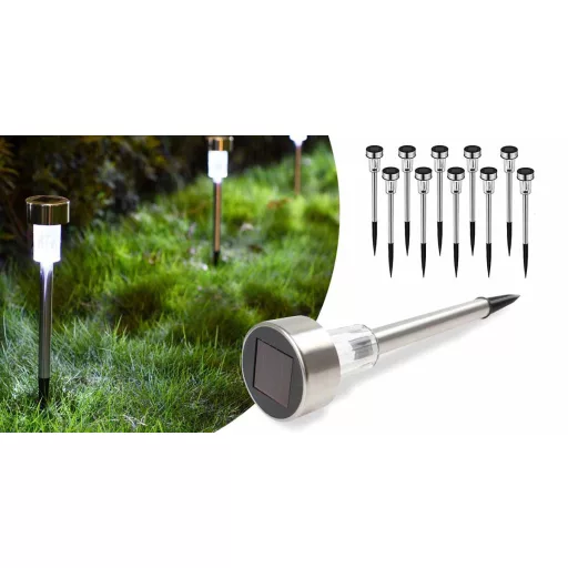 Zestaw wbijanych lamp solarnych ogrodowych, 10 szt