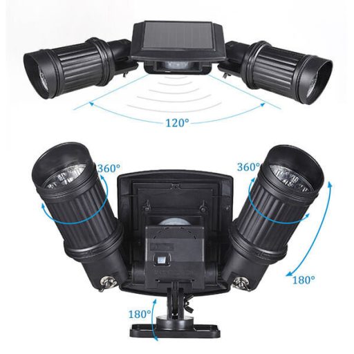 Podwójna lampa solarna LED z czujnikiem ruchu 
