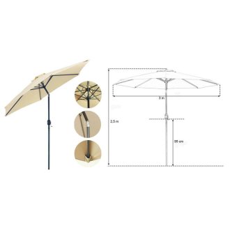 Parasol z możliwością regulacji kąta nachylenia