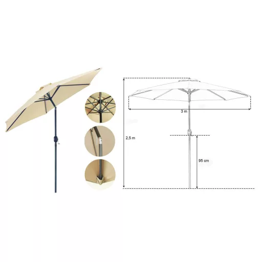 Parasol z możliwością regulacji kąta nachylenia