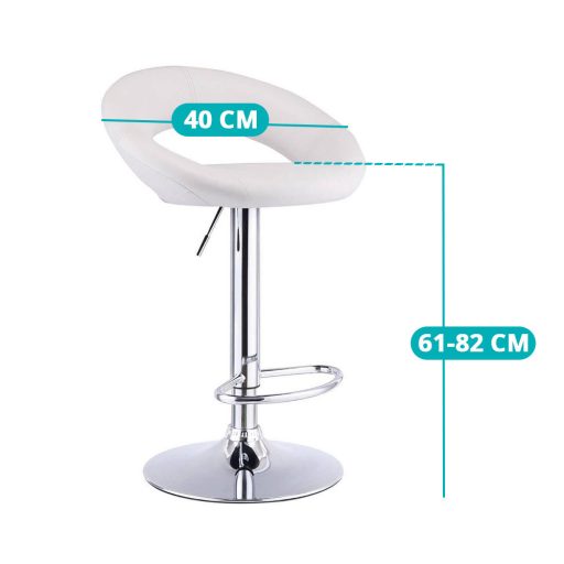 Krzesła barowe, 2 szt, kolory do wyboru-białe