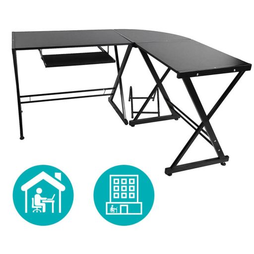 Biurko w kształcie litery L-czarne