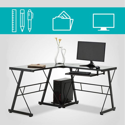 Biurko w kształcie litery L-czarne