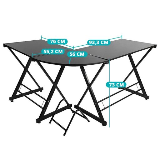 Biurko w kształcie litery L-czarne