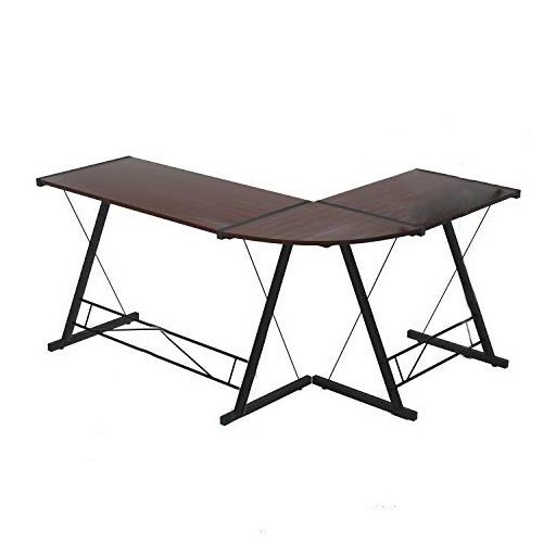 Biurko w kształcie litery L-ciemno brązowe