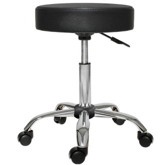   Krzesło kosmetyczne na kółkach z regulowaną wysokością-czarne