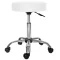 Krzesło kosmetyczne na kółkach z regulowaną wysokością-białe