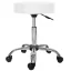 Krzesło kosmetyczne na kółkach z regulowaną wysokością-białe