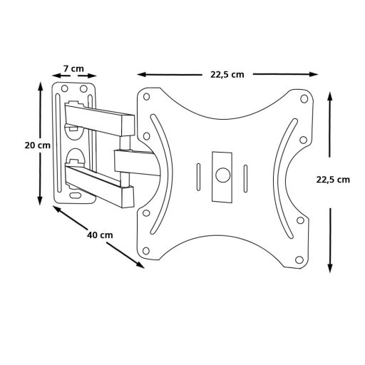 Obrotowy uchwyt do TV 14"-42" na ścianę