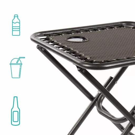 2 krzesła ogrodowe zerowej grawitacji ze stolikiem