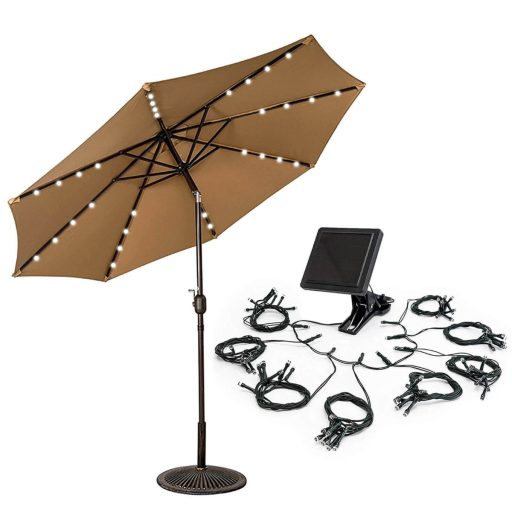 Solarny łańcuch świetlny dekoracyjny pod parasol ogrodowy