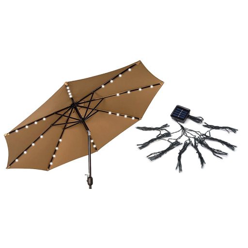 Solarny łańcuch świetlny dekoracyjny pod parasol ogrodowy