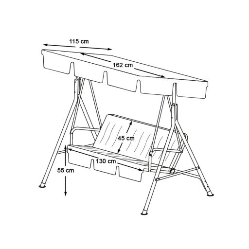 Huśtawka ogrodowa, dostępna w różnych kolorach-szara