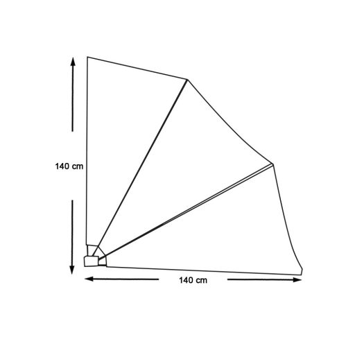 Wachlarz, osłona balkonowa, 140 cm, w 2 kolorach-szary
