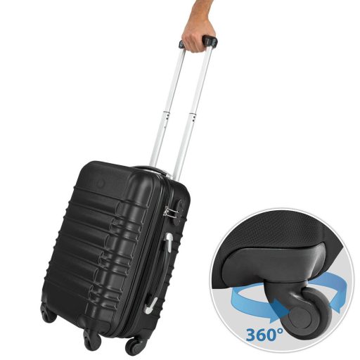 Zestaw 4 sztywnych walizek, dostępny w 4 kolorach-czarny