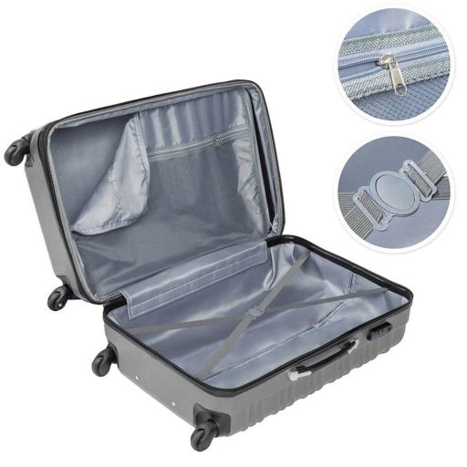 Zestaw 4 sztywnych walizek, dostępny w 4 kolorach-szary