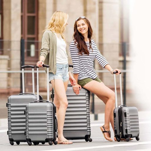 Zestaw 4 sztywnych walizek, dostępny w 4 kolorach-szary