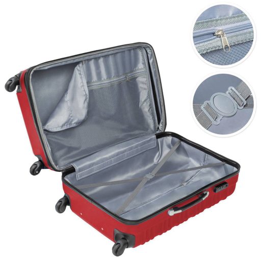 Zestaw 4 sztywnych walizek, dostępny w 4 kolorach-czerwony