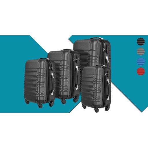 Zestaw 4 sztywnych walizek, dostępny w 4 kolorach-czerwony