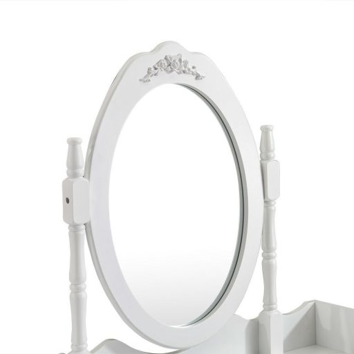 Toaletka lustrzana z taboretem Rome, w kilku kolorach-biała