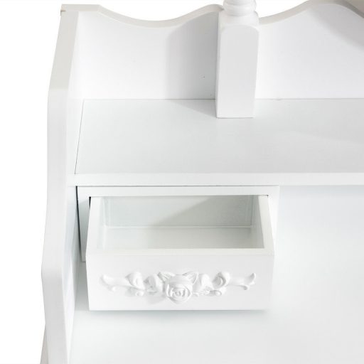 Toaletka lustrzana z taboretem Rome, w kilku kolorach-biała