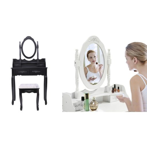 Toaletka lustrzana z taboretem Rome, w kilku kolorach-biała