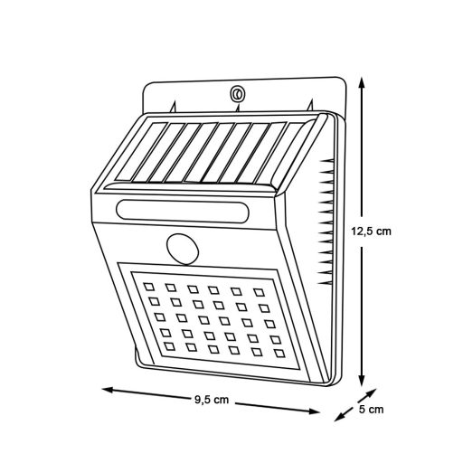 Lampa solarna LED na ścianę, 4 szt