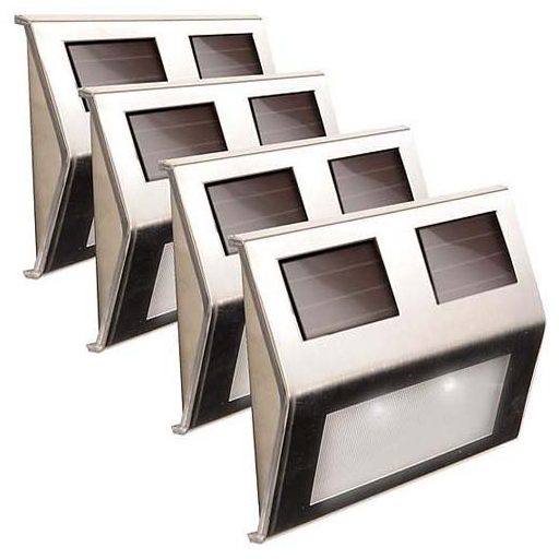 Lampa solarna na ścianę LED, 4 szt