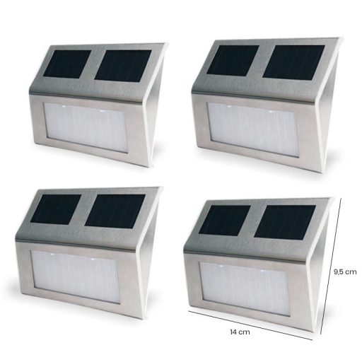 Lampa solarna na ścianę LED, 4 szt