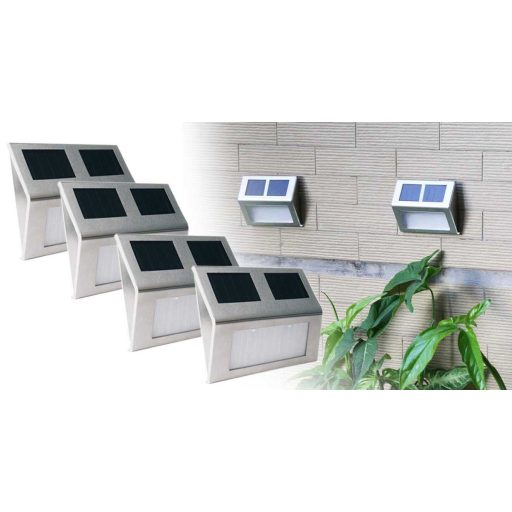 Lampa solarna na ścianę LED, 4 szt