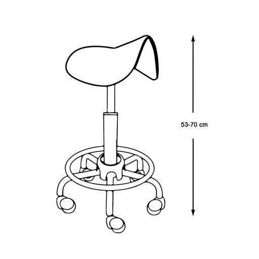 Siodło, taboret kosmetyczny na kółkach-czarne