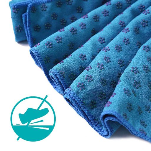 Antypoślizgowy ręcznik do jogi z torbą w prezencie-niebieski