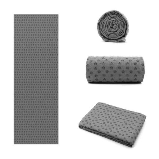 Antypoślizgowy ręcznik do jogi z torbą w prezencie-szary