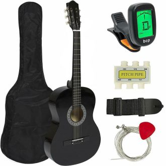  Gitara akustyczna dla początkujących, z tunerem w prezencie, w 2 kolorach-czarna