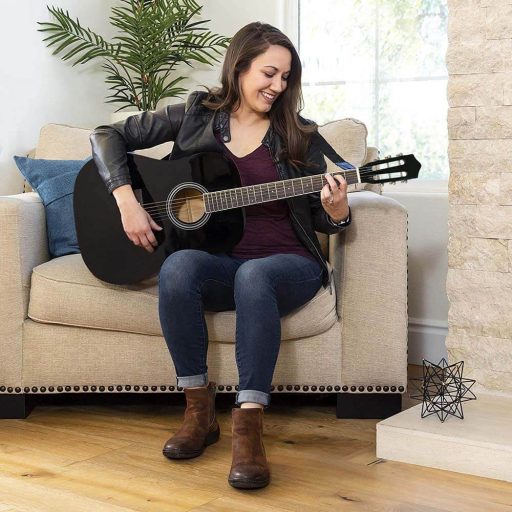 Gitara akustyczna dla początkujących, z tunerem w prezencie, w 2 kolorach-czarna