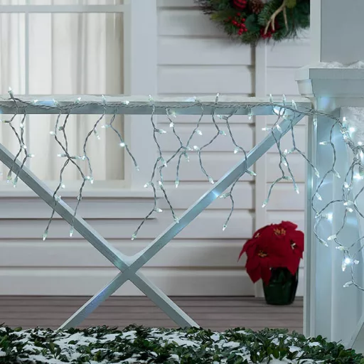 Kurtyna świetlna, sople LED-owe, w 2 rozmiarach, zimna biel-230 LED-owy