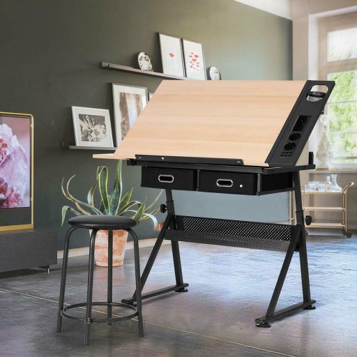 Stół kreślarski z regulacją i krzesłem w prezencie