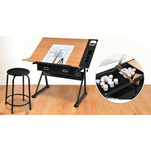 Stół kreślarski z regulacją i krzesłem w prezencie