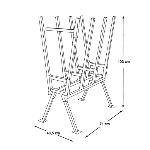 Metalowy koziołek do drewna