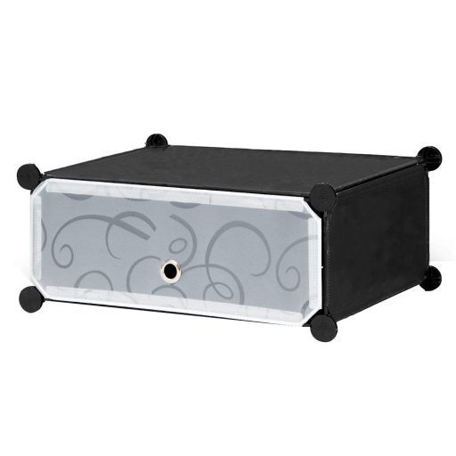 Plastikowa szafka na buty bateryjne, czarna