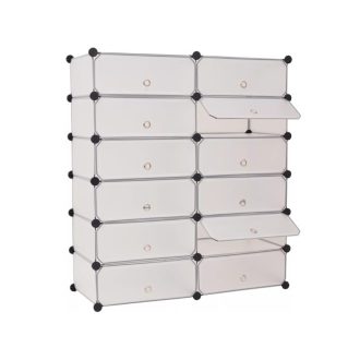 Plastikowa szafa modułowa do butów, w 2 kolorach-biała