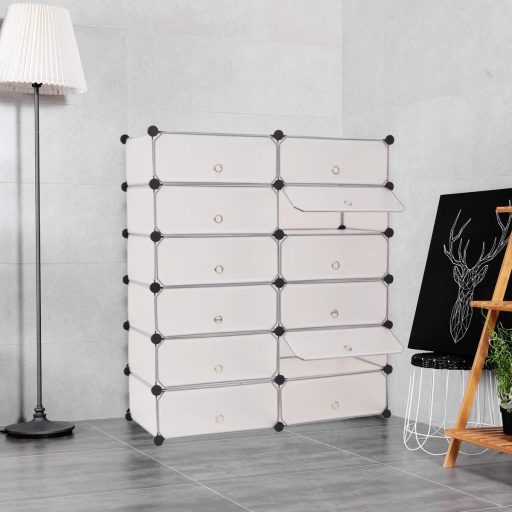 Plastikowa szafa modułowa do butów, w 2 kolorach-biała