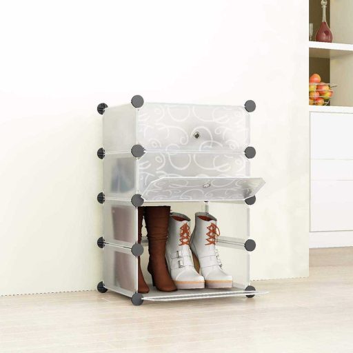 Plastikowa szafa modułowa do butów, w 2 kolorach-biała