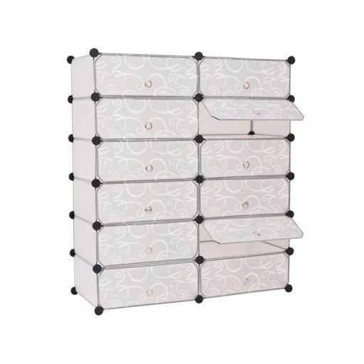 Plastikowa szafa modułowa do butów, w 2 kolorach-biała